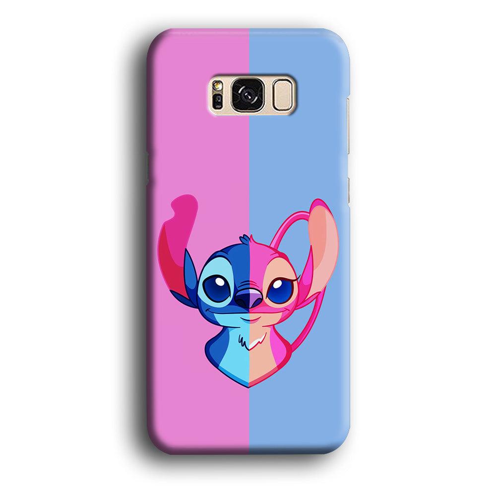 Stitch and Angel Pink Blue Samsung Galaxy S8 Case-Plastic / Full Wrap (3D Case)-Xtracase