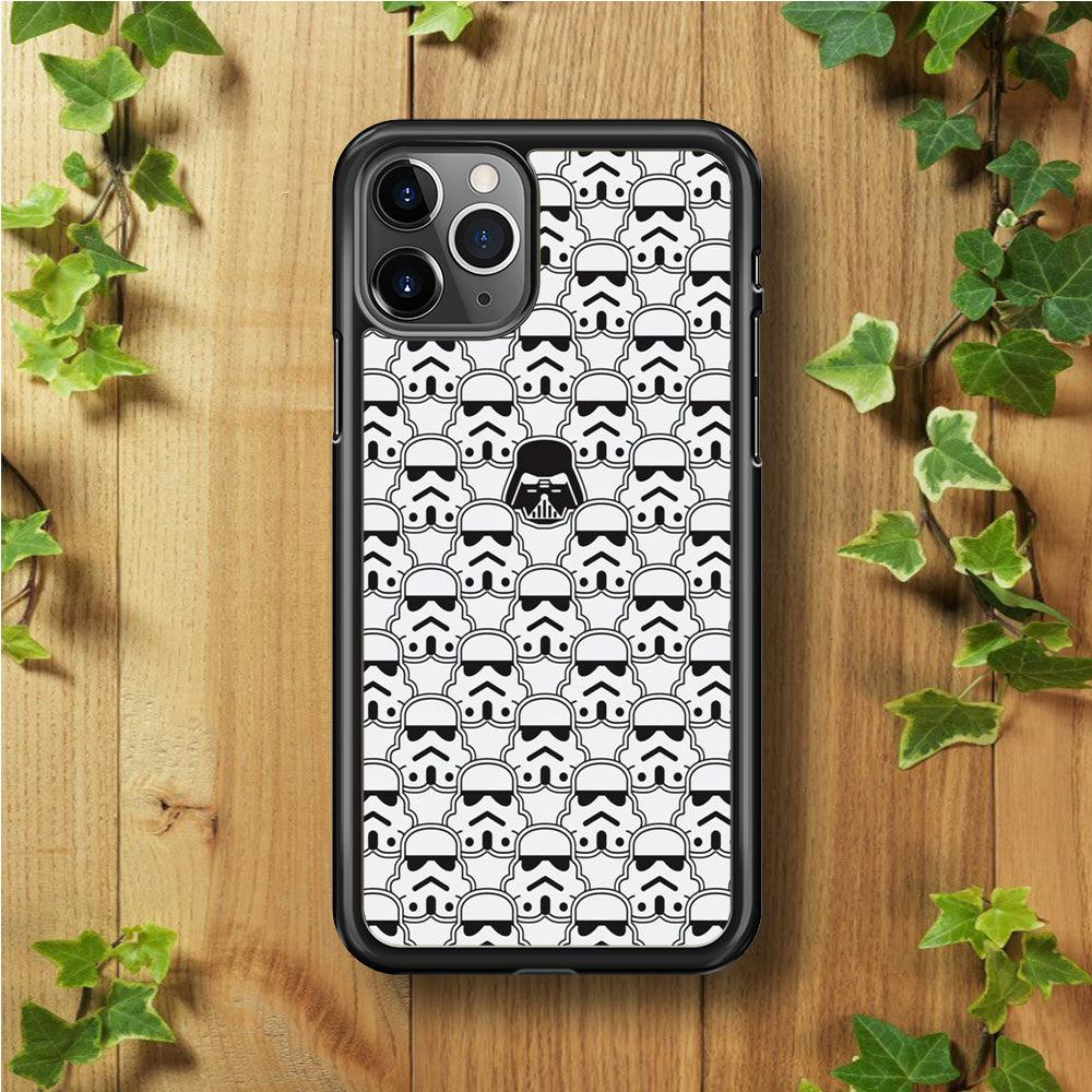Stormtrooper Face Pattern Star Wars iPhone 11 Pro Case-Rubber / Black (2D Case)-Xtracase
