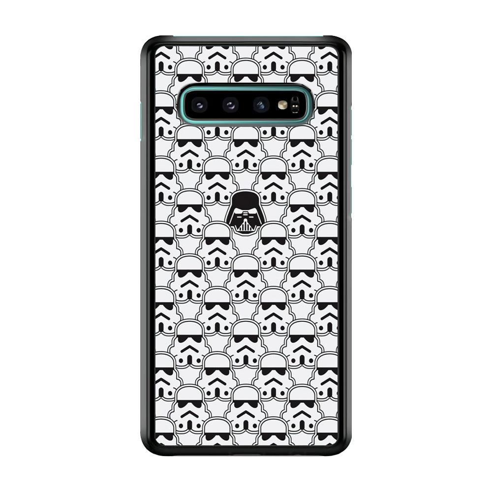 Stormtrooper Face Pattern Star Wars Samsung Galaxy S10 Case-Plastic / Full Wrap (3D Case)-Xtracase