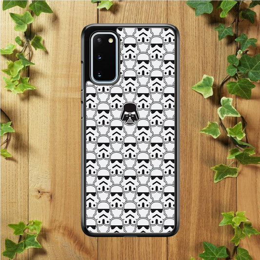 Stormtrooper Face Pattern Star Wars Samsung Galaxy S20 Case-Rubber / White (2D Case)-Xtracase