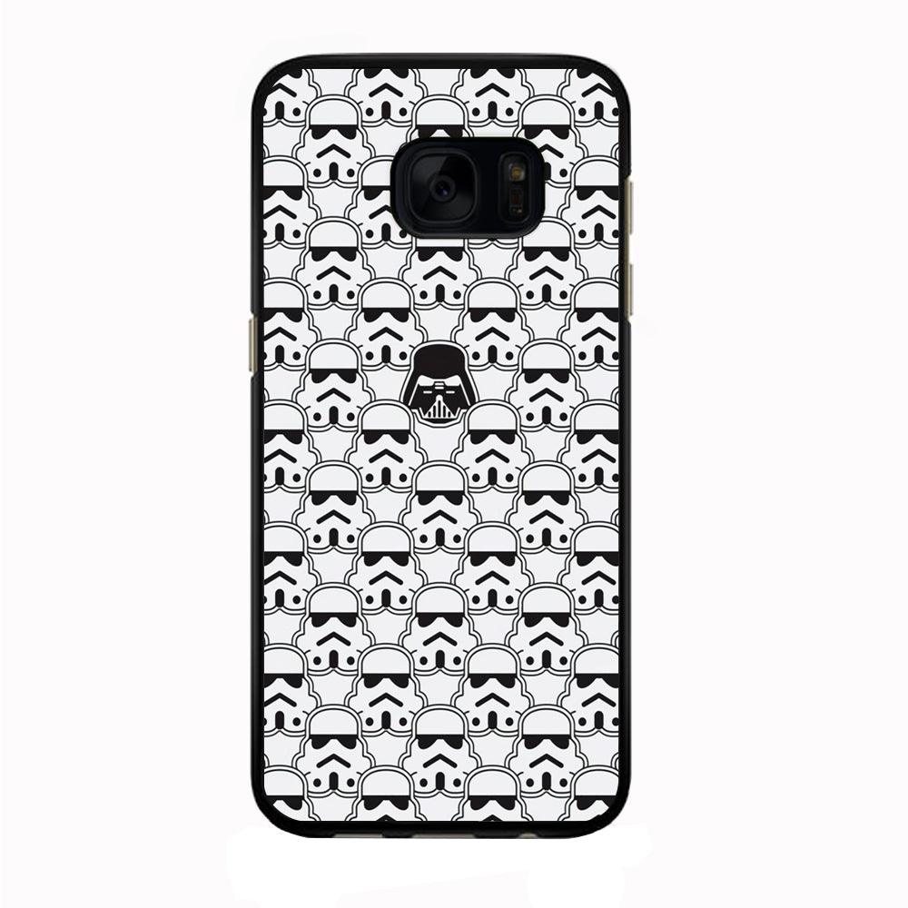 Stormtrooper Face Pattern Star Wars Samsung Galaxy S7 Edge Case-Rubber / Black (2D Case)-Xtracase