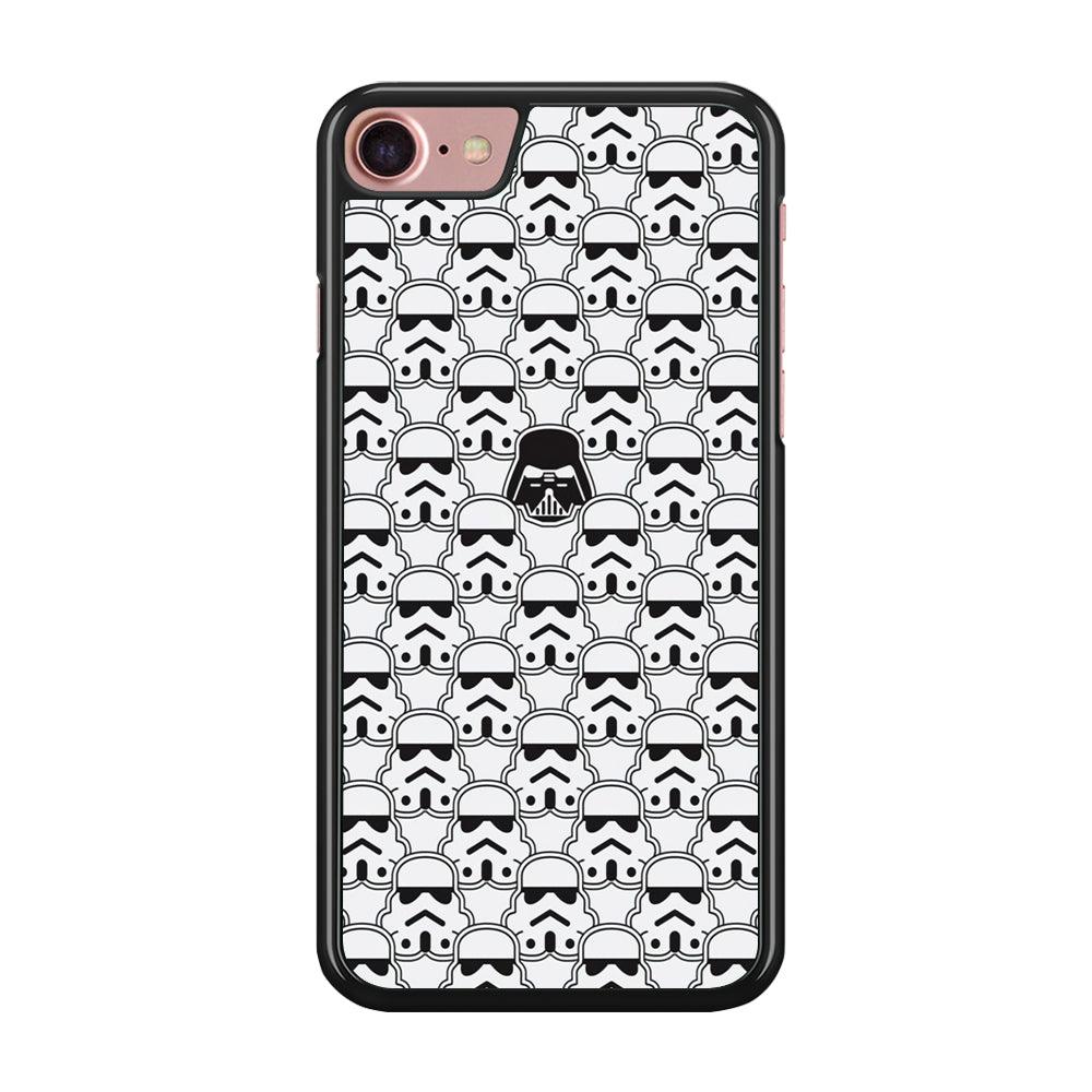 Stormtrooper Face Pattern Star Wars iPhone SE 2020 Case-Rubber / Black (2D Case)-Xtracase
