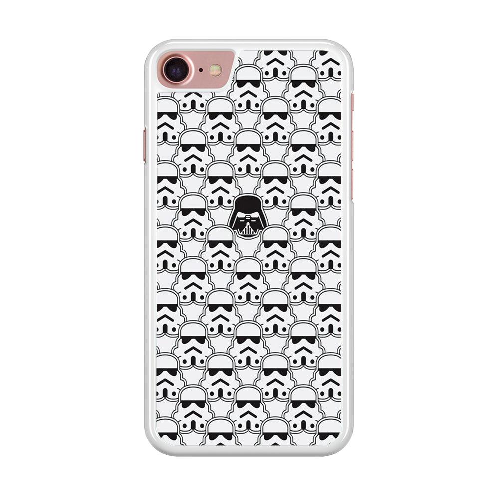 Stormtrooper Face Pattern Star Wars iPhone SE 2020 Case-Rubber / White (2D Case)-Xtracase