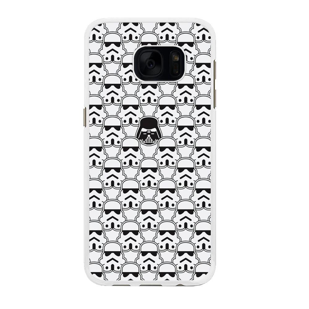 Stormtrooper Face Pattern Star Wars Samsung Galaxy S7 Edge Case-Rubber / White (2D Case)-Xtracase