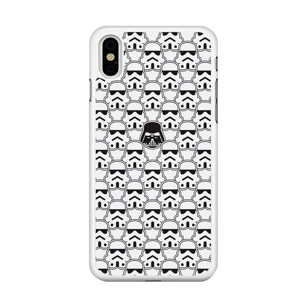 Stormtrooper Face Pattern Star Wars iPhone X Case-Rubber / White (2D Case)-Xtracase