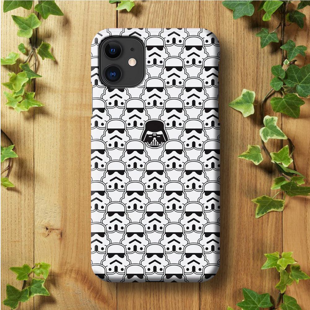 Stormtrooper Face Pattern Star Wars iPhone 11 Case-Plastic / Full Wrap (3D Case)-Xtracase