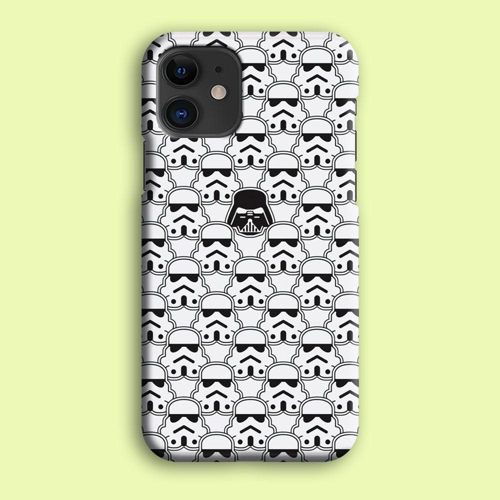 Stormtrooper Face Pattern Star Wars iPhone 12 Case-Plastic / Full Wrap (3D Case)-Xtracase