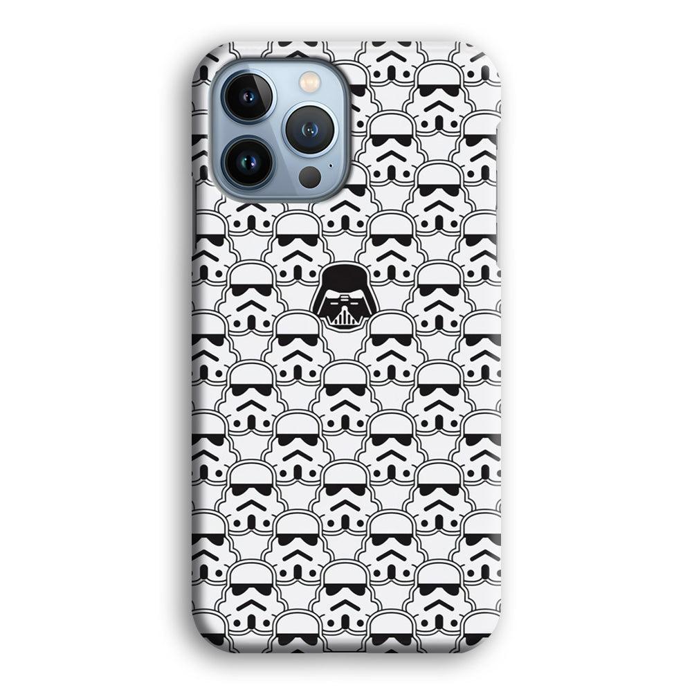 Stormtrooper Face Pattern Star Wars iPhone 13 Pro Case-Plastic / Full Wrap (3D Case)-Xtracase