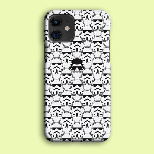 Stormtrooper Face Pattern Star Wars iPhone 12 Mini Case-Plastic / Full Wrap (3D Case)-Xtracase