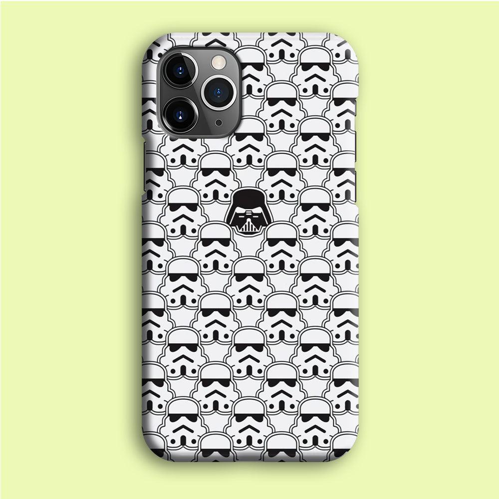 Stormtrooper Face Pattern Star Wars iPhone 12 Pro Case-Plastic / Full Wrap (3D Case)-Xtracase