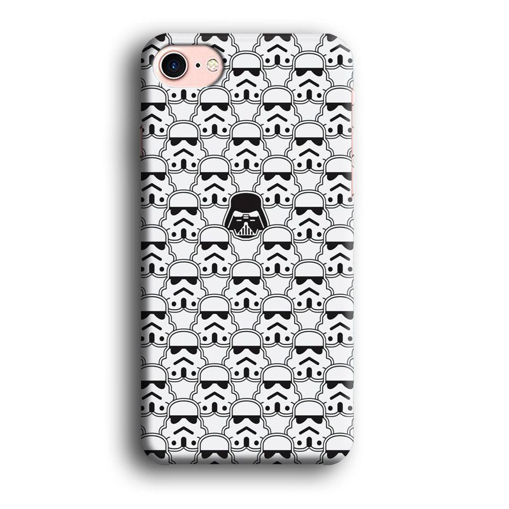 Stormtrooper Face Pattern Star Wars iPhone SE 2020 Case-Plastic / Full Wrap (3D Case)-Xtracase