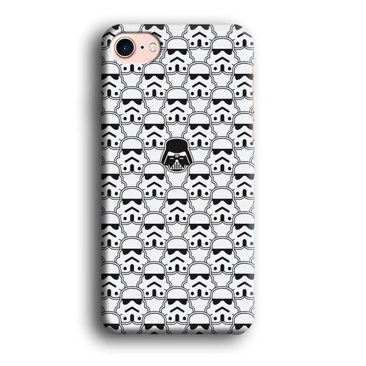Stormtrooper Face Pattern Star Wars iPhone 8 Case-Plastic / Full Wrap (3D Case)-Xtracase