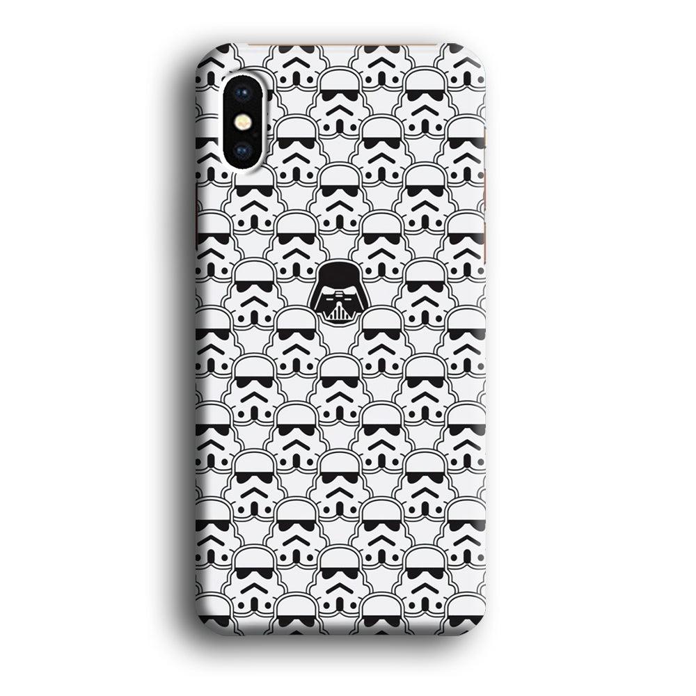 Stormtrooper Face Pattern Star Wars iPhone X Case-Plastic / Full Wrap (3D Case)-Xtracase