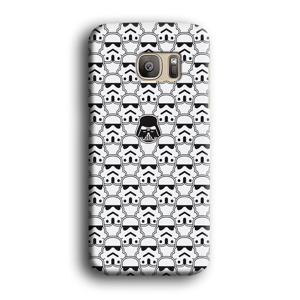 Stormtrooper Face Pattern Star Wars Samsung Galaxy S7 Edge Case-Plastic / Full Wrap (3D Case)-Xtracase