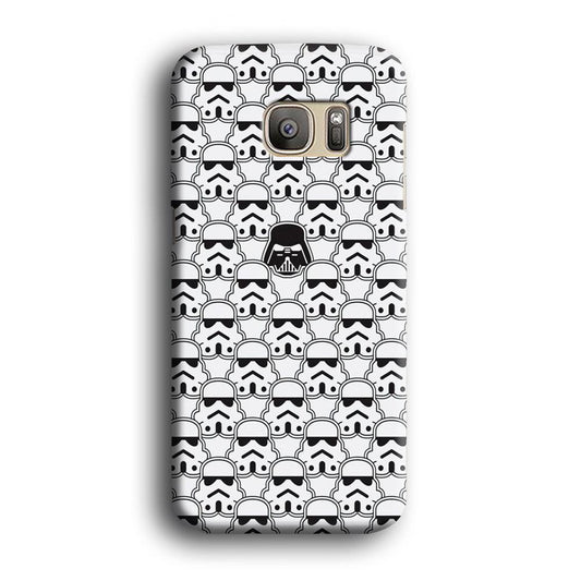 Stormtrooper Face Pattern Star Wars Samsung Galaxy S7 Edge Case-Plastic / Full Wrap (3D Case)-Xtracase