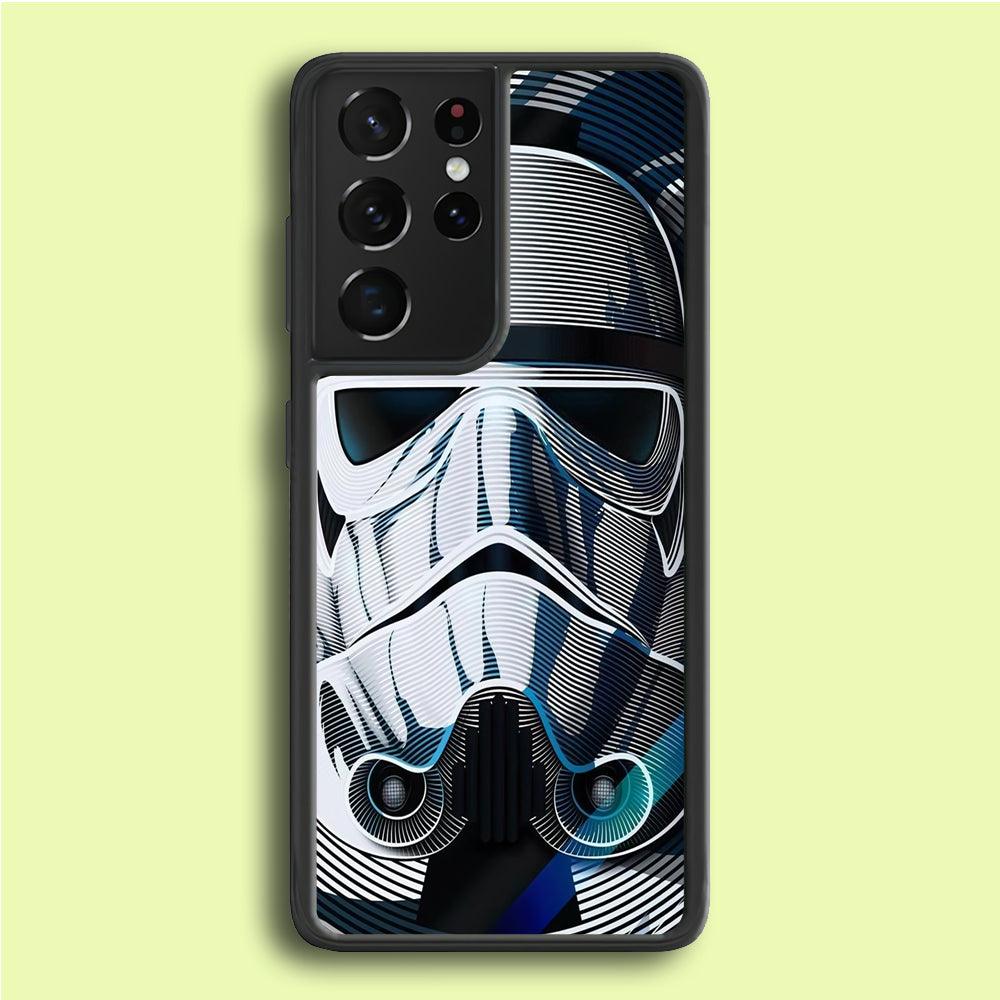 Stormtrooper Face Star Wars Samsung Galaxy S21 Ultra Case-Rubber / White (2D Case)-Xtracase