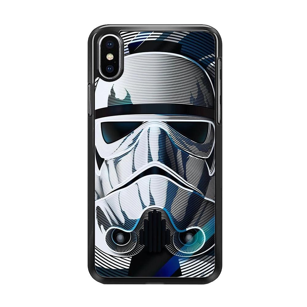 Stormtrooper Face Star Wars iPhone Xs 3D Case-Rubber / Black (2D Case)-Xtracase