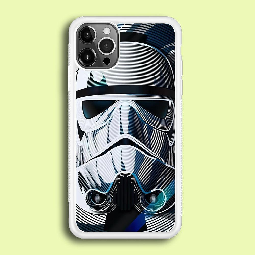 Stormtrooper Face Star Wars iPhone 12 Pro Case-Rubber / White (2D Case)-Xtracase
