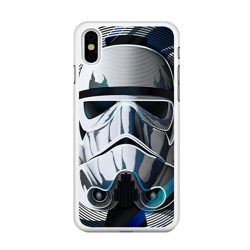 Stormtrooper Face Star Wars iPhone Xs 3D Case-Rubber / White (2D Case)-Xtracase