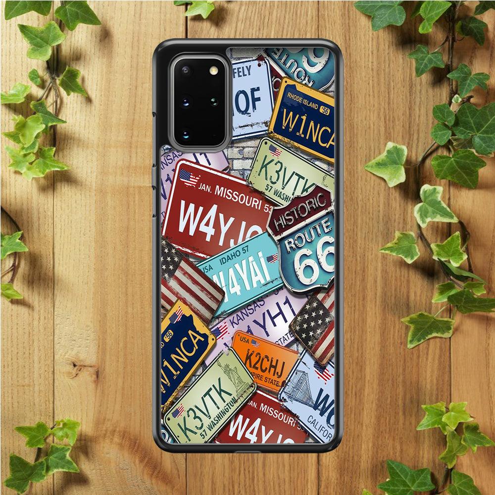 Street Signs USA Samsung Galaxy S20 Plus Case-Rubber / Black (2D Case)-Xtracase