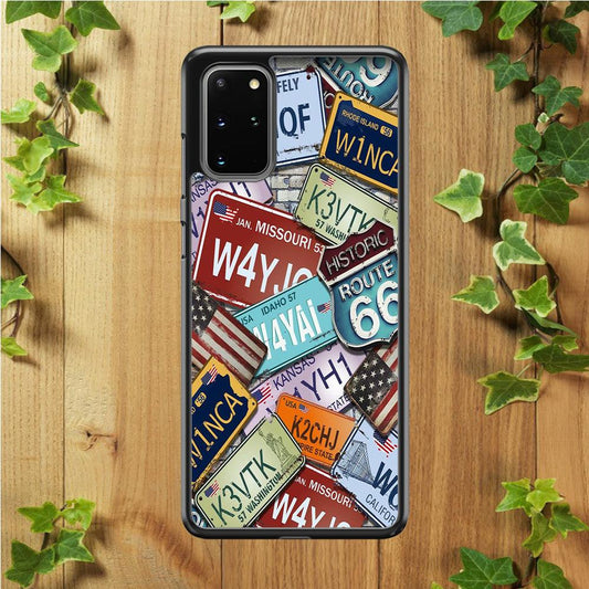 Street Signs USA Samsung Galaxy S20 Plus Case-Rubber / Black (2D Case)-Xtracase