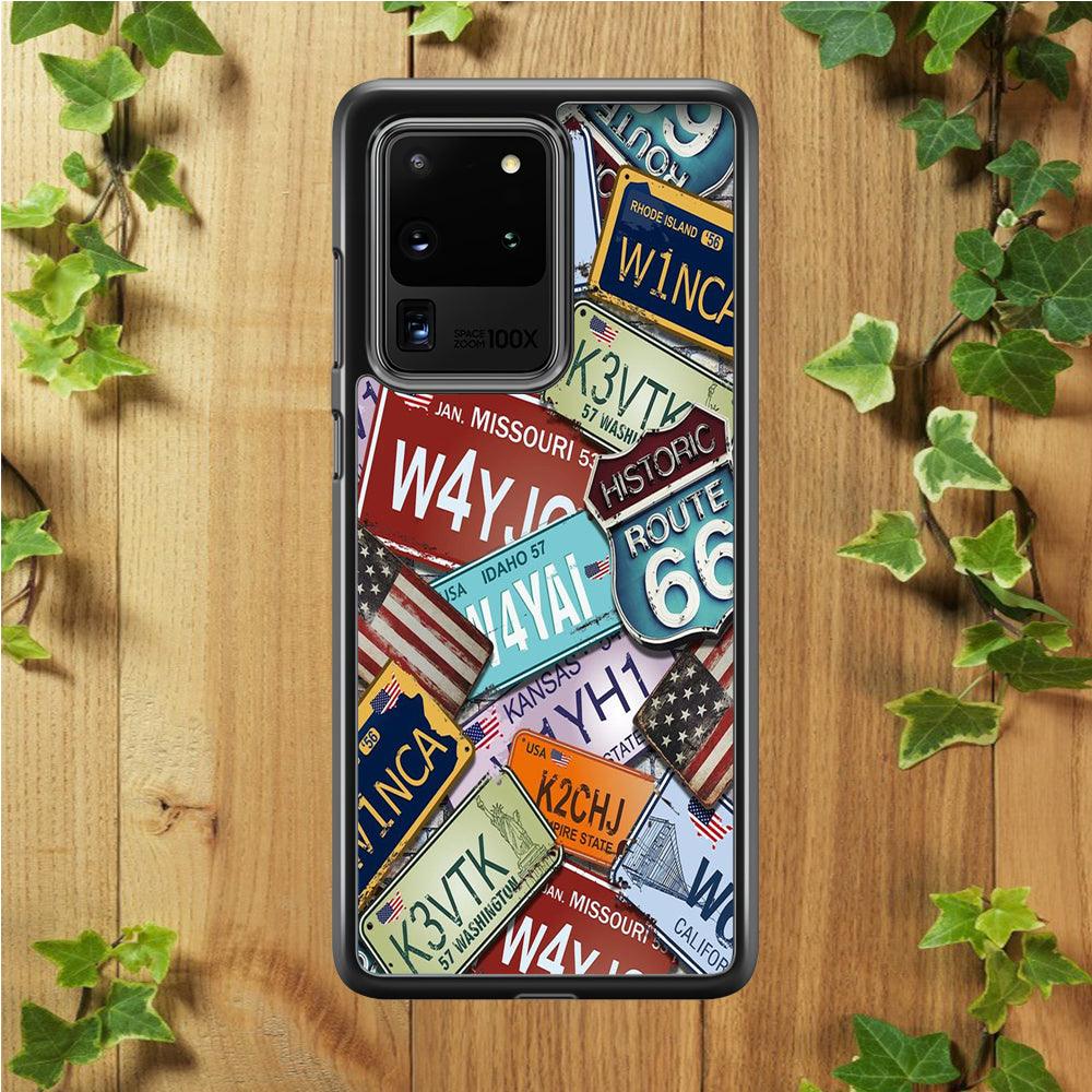 Street Signs USA Samsung Galaxy S20 Ultra Case-Rubber / White (2D Case)-Xtracase