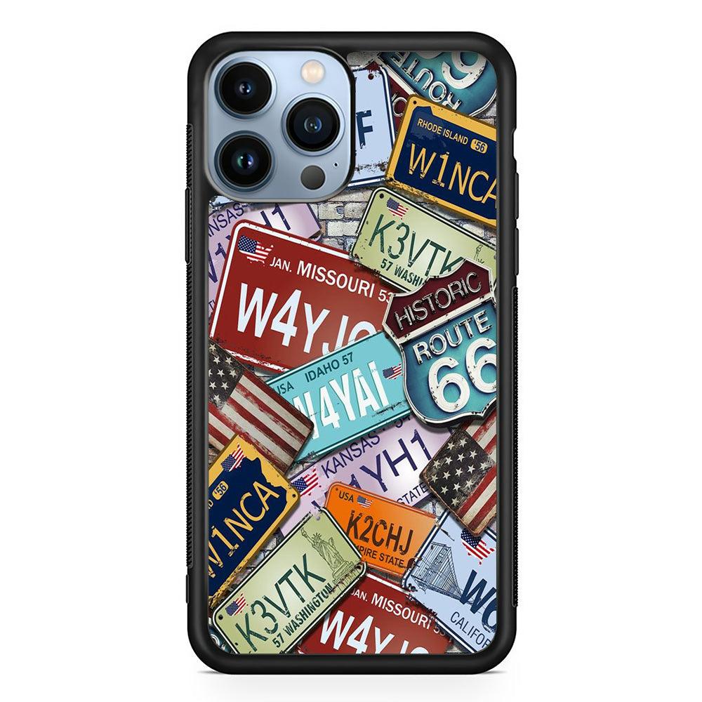Street Signs USA iPhone 13 Pro Case-Rubber / Black (2D Case)-Xtracase
