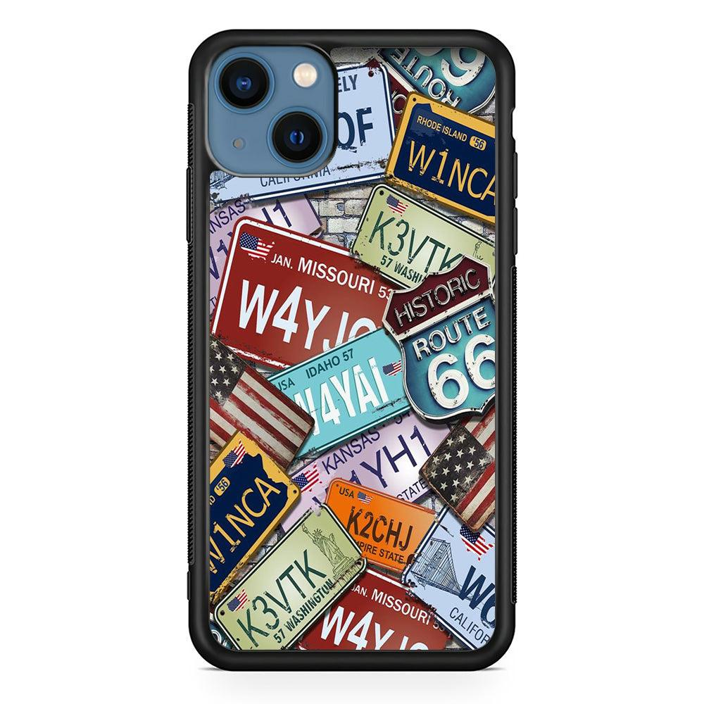 Street Signs USA iPhone 13 Mini Case-Rubber / Black (2D Case)-Xtracase