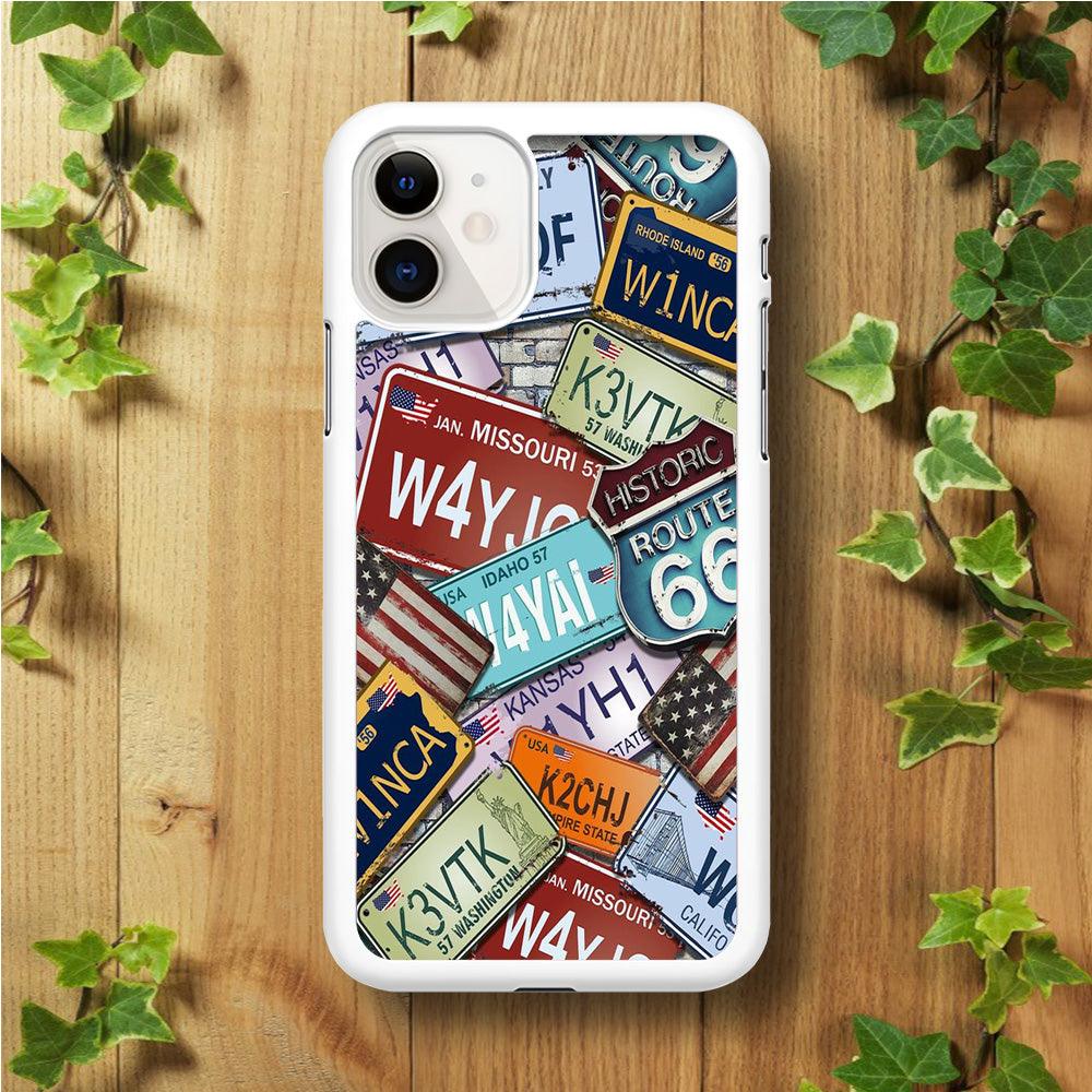 Street Signs USA iPhone 11 Case-Rubber / White (2D Case)-Xtracase