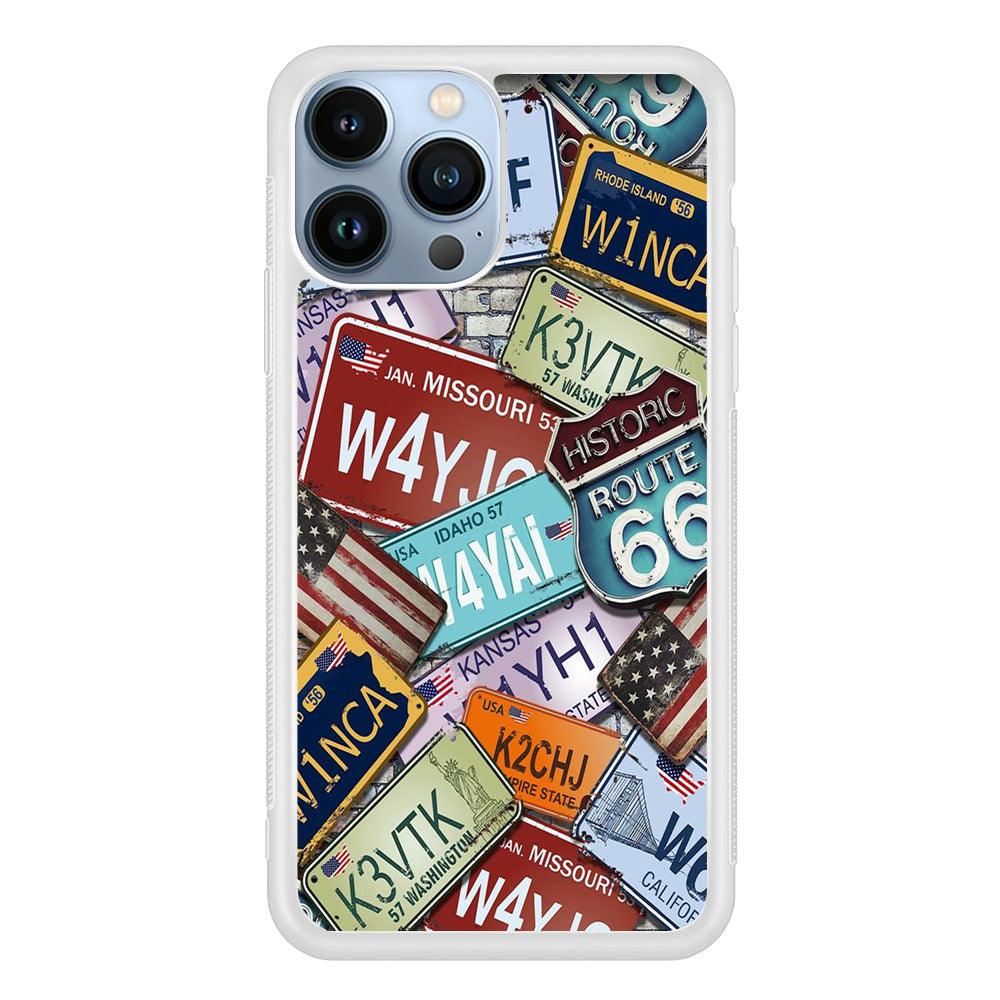 Street Signs USA iPhone 13 Pro Case-Rubber / White (2D Case)-Xtracase