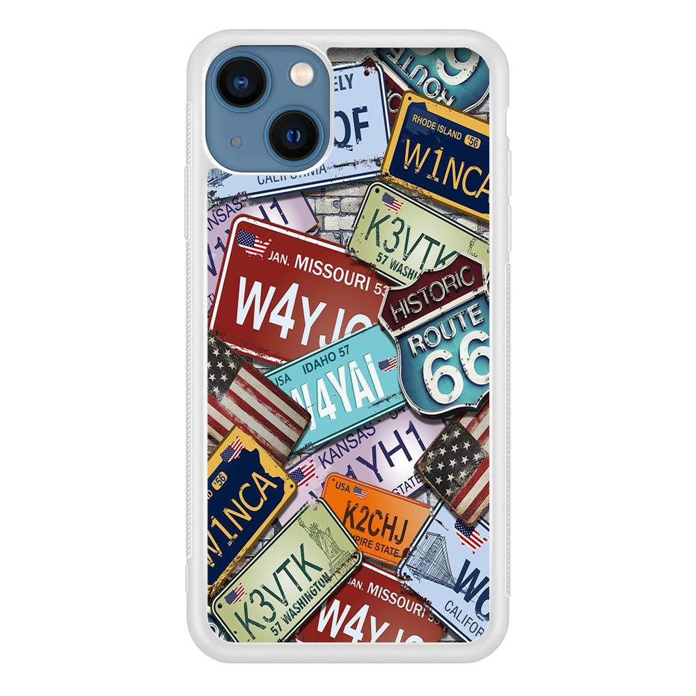Street Signs USA iPhone 13 Mini Case-Rubber / White (2D Case)-Xtracase