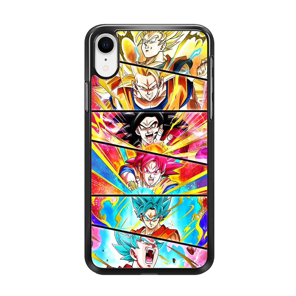 Super Saiyan Goku Collage iPhone XR Case-Rubber / Black (2D Case)-Xtracase
