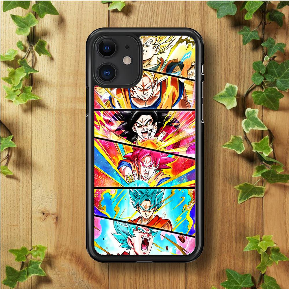Super Saiyan Goku Collage iPhone 11 Case-Rubber / Black (2D Case)-Xtracase