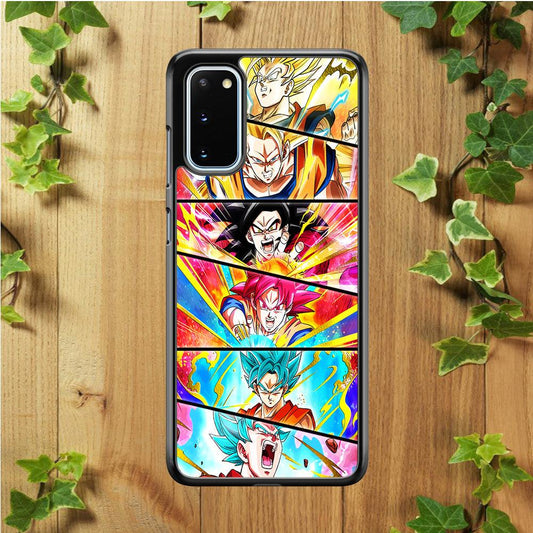 Super Saiyan Goku Collage Samsung Galaxy S20 Case-Rubber / White (2D Case)-Xtracase