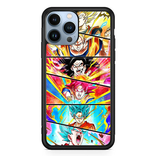Super Saiyan Goku Collage iPhone 13 Pro Max Case-Rubber / Black (2D Case)-Xtracase
