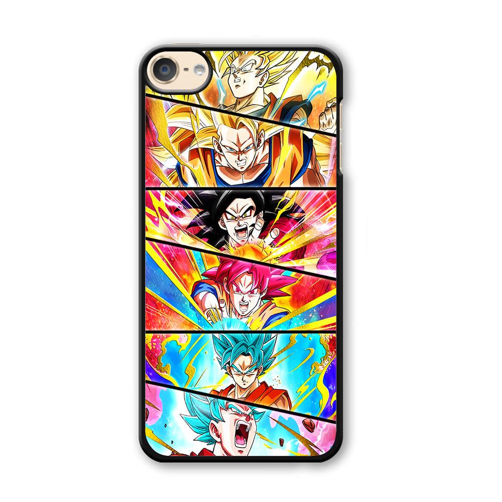 Super Saiyan Goku Collage iPod Touch 6 Case-Plastic / White (2D Case)-Xtracase