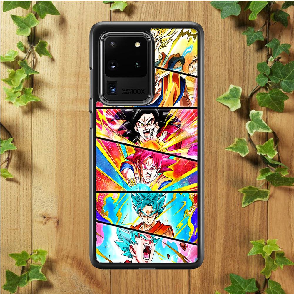 Super Saiyan Goku Collage Samsung Galaxy S20 Ultra Case-Rubber / White (2D Case)-Xtracase
