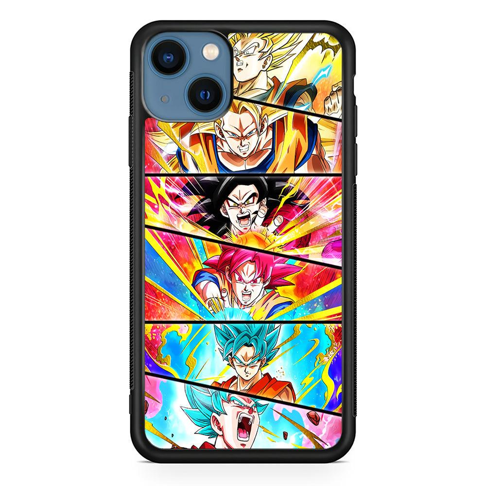 Super Saiyan Goku Collage iPhone 13 Mini Case-Rubber / Black (2D Case)-Xtracase