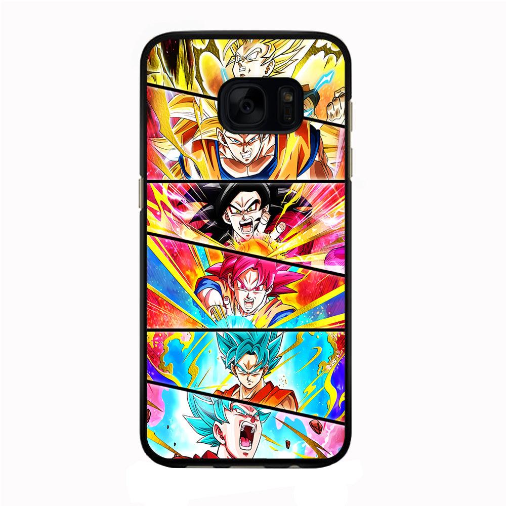 Super Saiyan Goku Collage Samsung Galaxy S7 Edge Case-Rubber / Black (2D Case)-Xtracase