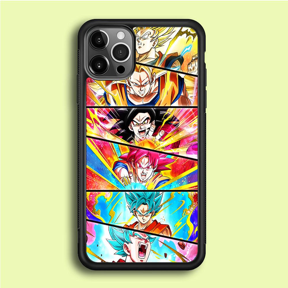 Super Saiyan Goku Collage iPhone 12 Pro Max Case-Rubber / Black (2D Case)-Xtracase