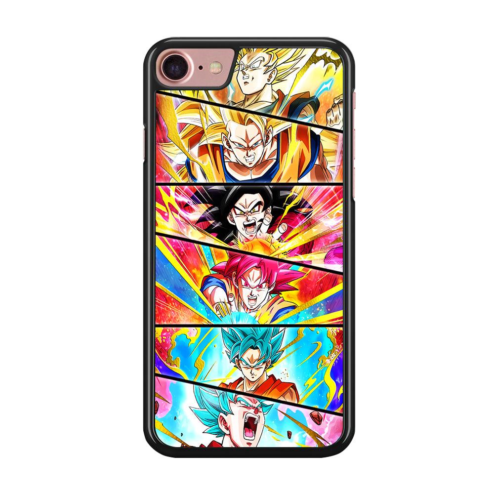 Super Saiyan Goku Collage iPhone SE 2020 Case-Rubber / Black (2D Case)-Xtracase