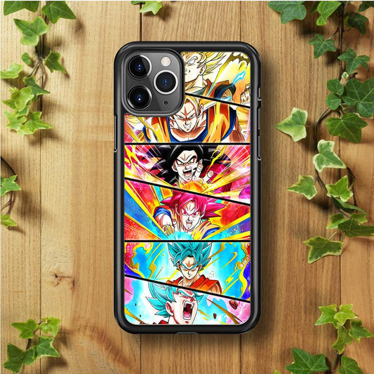 Super Saiyan Goku Collage iPhone 11 Pro Case-Rubber / Black (2D Case)-Xtracase