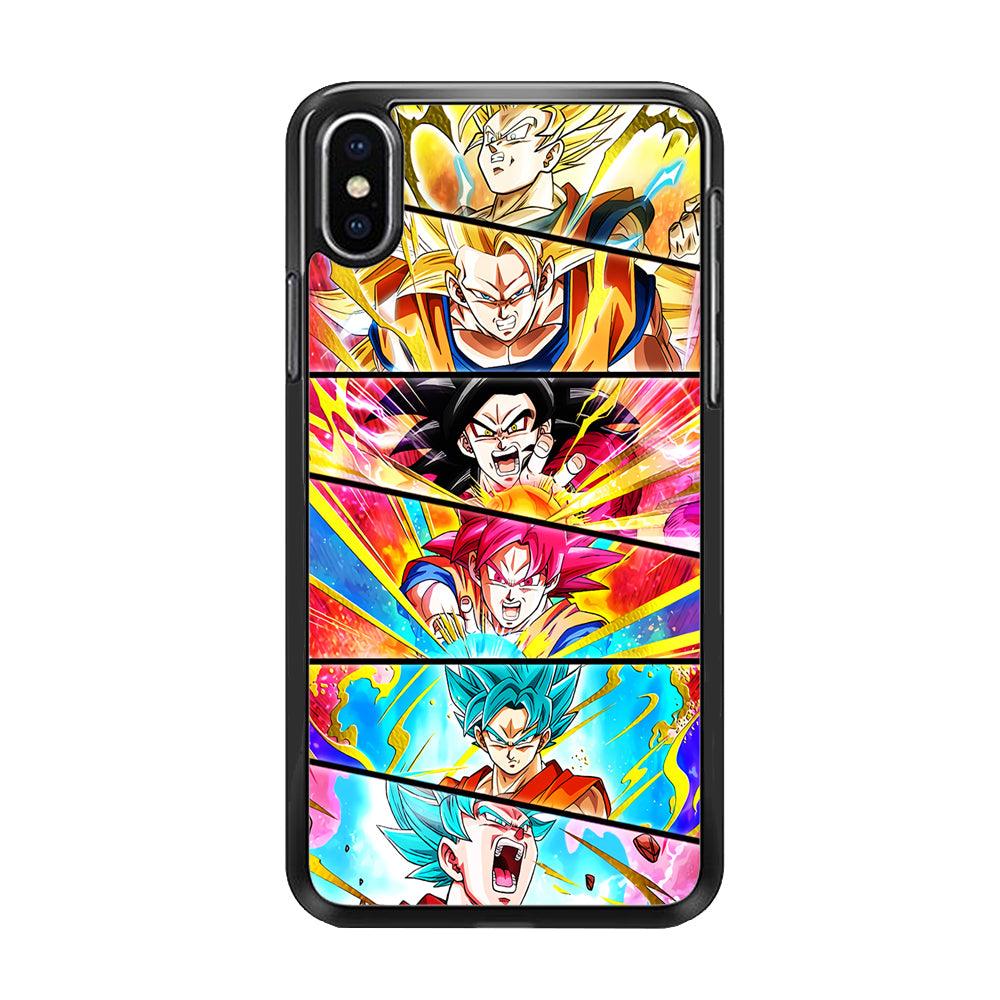 Super Saiyan Goku Collage iPhone Xs Case-Rubber / Black (2D Case)-Xtracase