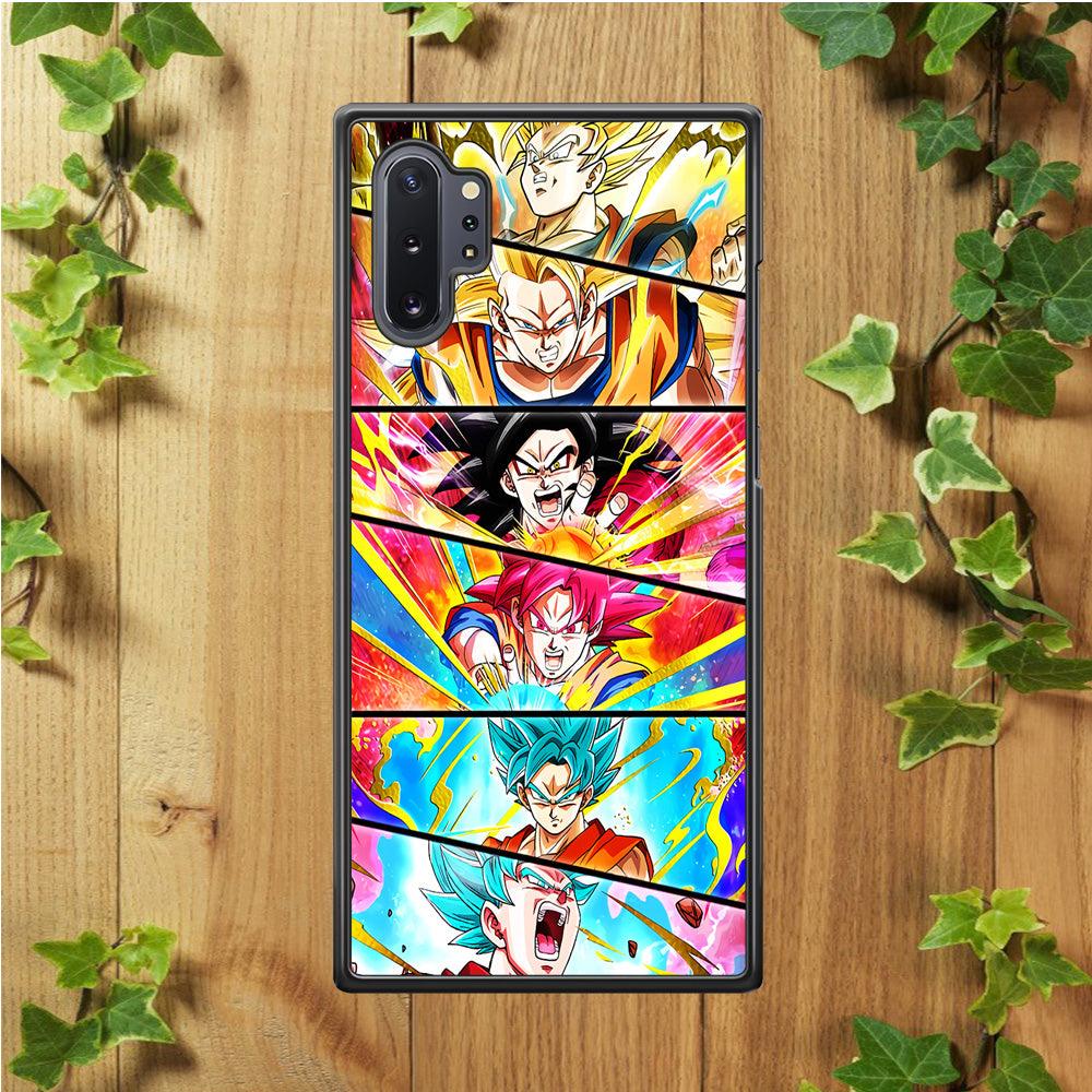 Super Saiyan Goku Collage Samsung Galaxy Note 10 Plus Case-Rubber / White (2D Case)-Xtracase