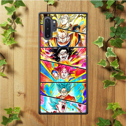Super Saiyan Goku Collage Samsung Galaxy Note 10 Plus Case-Rubber / White (2D Case)-Xtracase