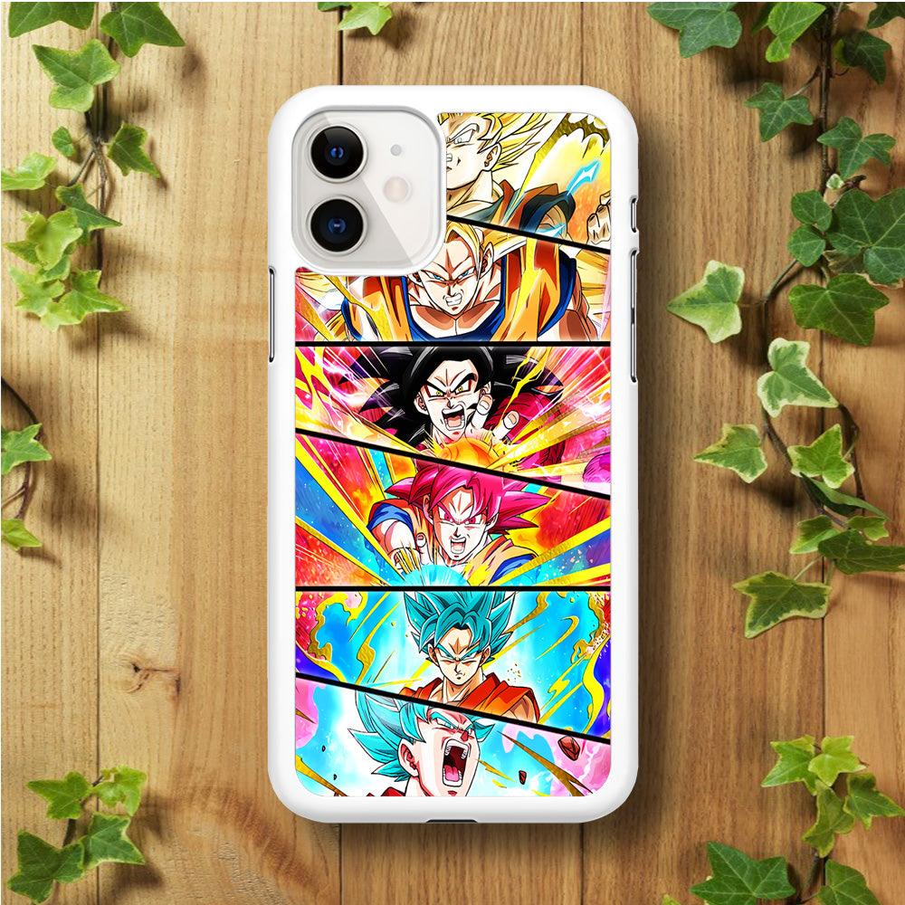 Super Saiyan Goku Collage iPhone 11 Case-Rubber / White (2D Case)-Xtracase