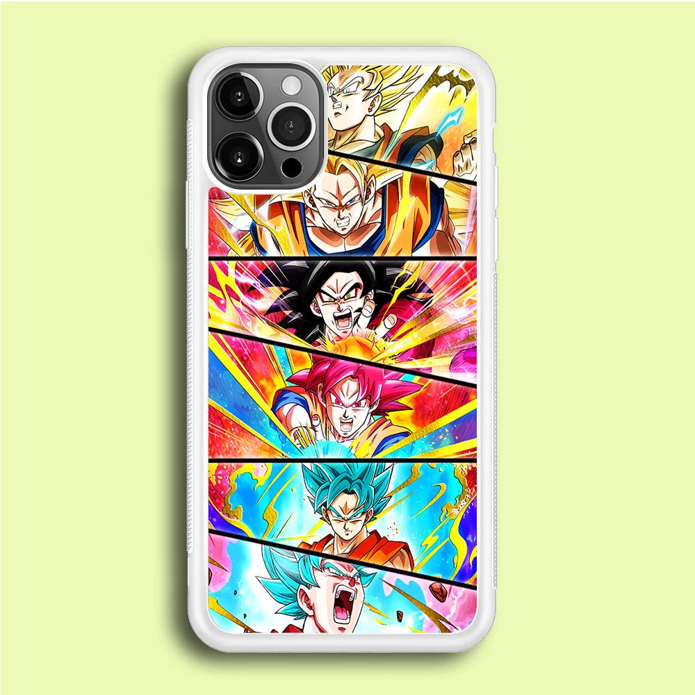 Super Saiyan Goku Collage iPhone 12 Pro Max Case-Rubber / White (2D Case)-Xtracase