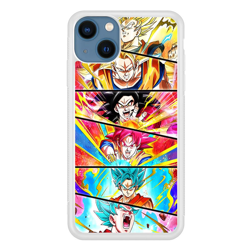 Super Saiyan Goku Collage iPhone 13 Case-Rubber / White (2D Case)-Xtracase