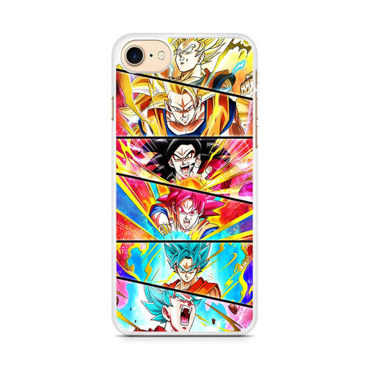 Super Saiyan Goku Collage iPhone 8 Case-Rubber / White (2D Case)-Xtracase