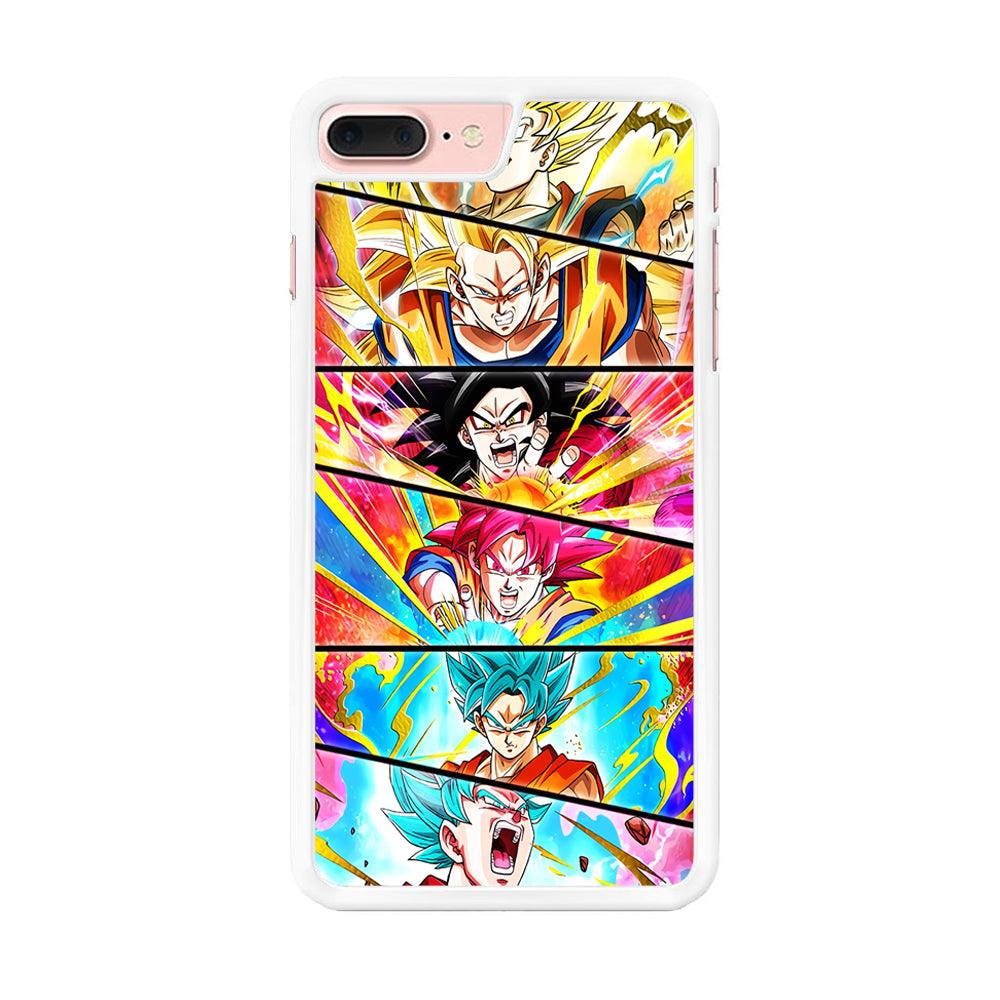 Super Saiyan Goku Collage iPhone 7 Plus Case-Rubber / White (2D Case)-Xtracase